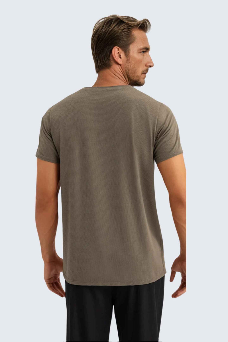 U Sun Fit Tee Waffle - Cocoa