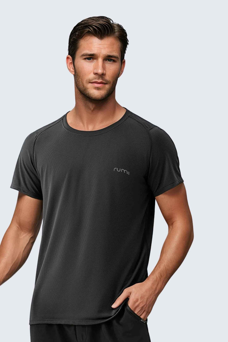 U Sun Fit Tee Waffle - Black