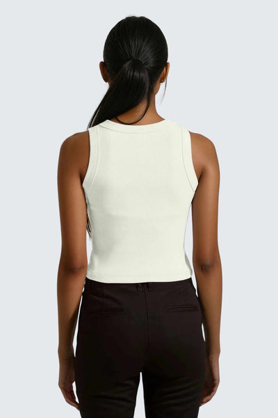 W MoonRib Cropped Tank - Natural