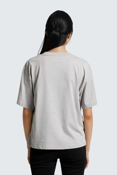 W Moon Tee Short Oversize - Stone