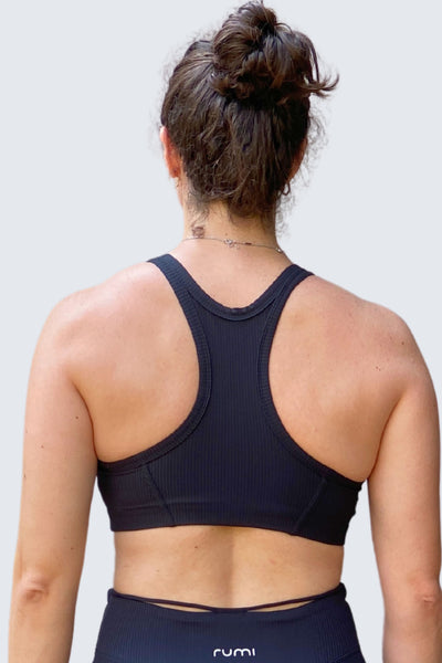 W SunRib Fit RacerBack Bra - Black