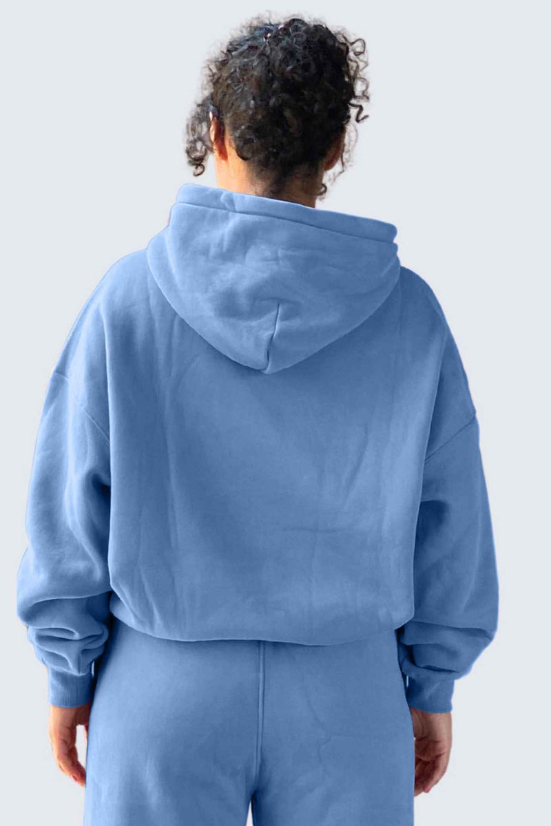 U Moon Dento Sweatshirt Oversize Fleece + Hoodie - Ocean