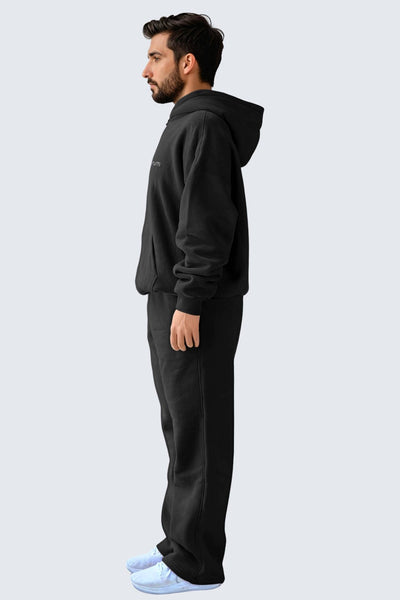 U Moon Sweatpants Relaxed Open Fleece - Black