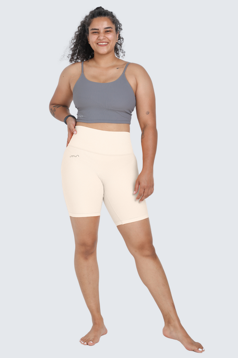 W Sun Rib Shorts 8" - Natural