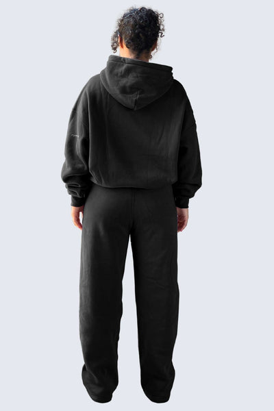 WU Moon Sweatpants Relaxed Open Fleece - Black