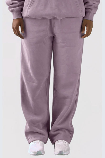 U Moon Sweatpants Relaxed Open Fleece - Plum Light