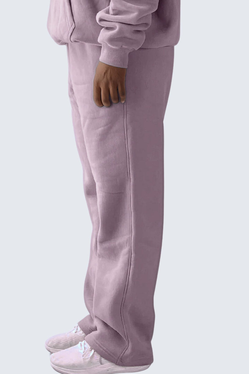 U Moon Sweatpants Relaxed Open Fleece - Plum Light