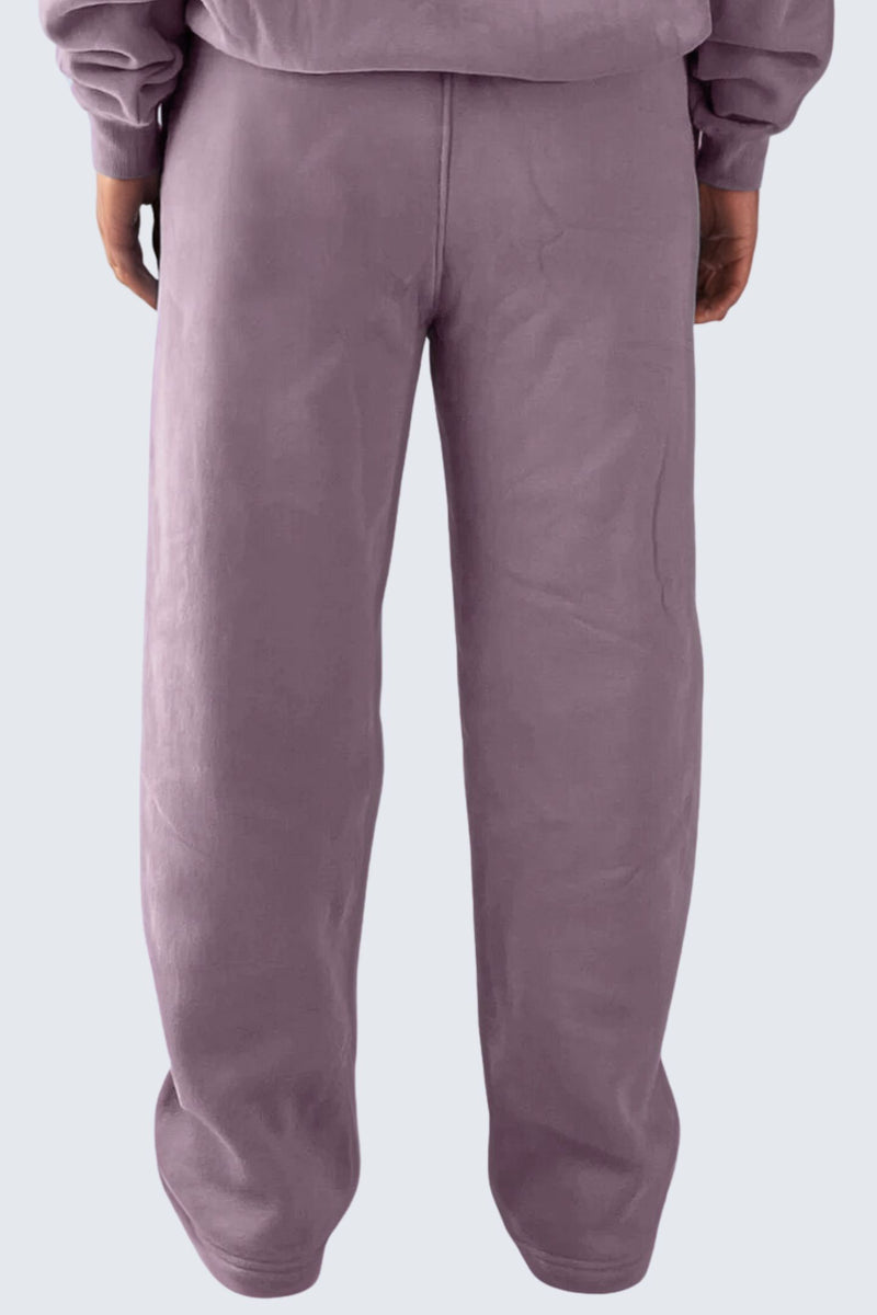U Moon Sweatpants Relaxed Open Fleece - Plum Light