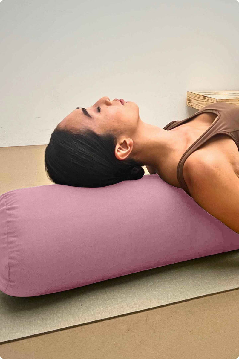 Cotton Yoga Bolster – Round - Dusty Rose