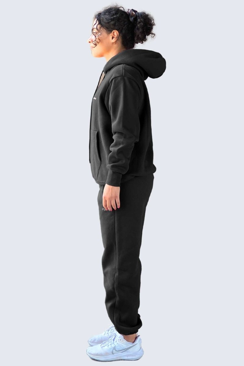 Rumi Earth - U Moon Sweatshirt Oversize Fleece + Hoodie - Black - 