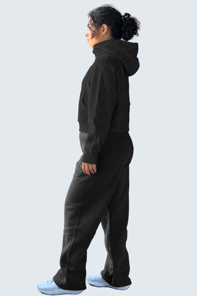 Rumi Earth - W MoonSweat Shirt Mock Oversized + Hoodie - Black - 