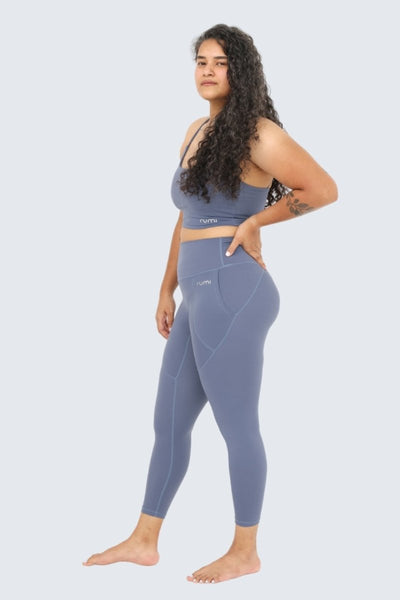 Rumi Earth - W Sun Zen Pants 25” + Pockets - Gray - Blue - R124111GBP - Bottoms