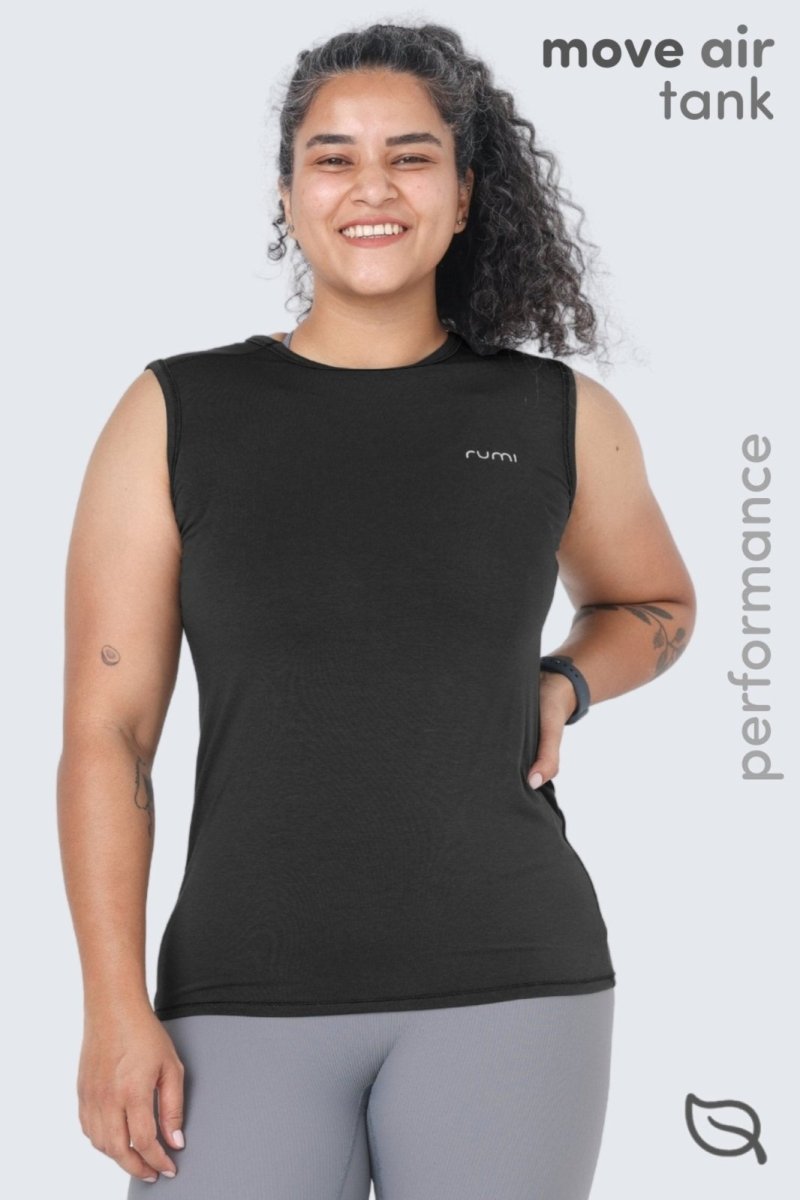 Rumi Earth - WU Move Tank - Black - R531310BKP - Tops